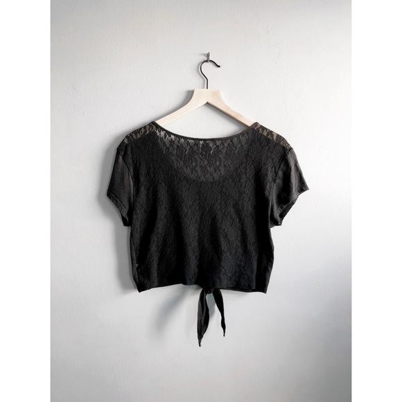 PINK Victoria’s Secret Lace Back Front Tie T-Shirt - Picture 2 of 2